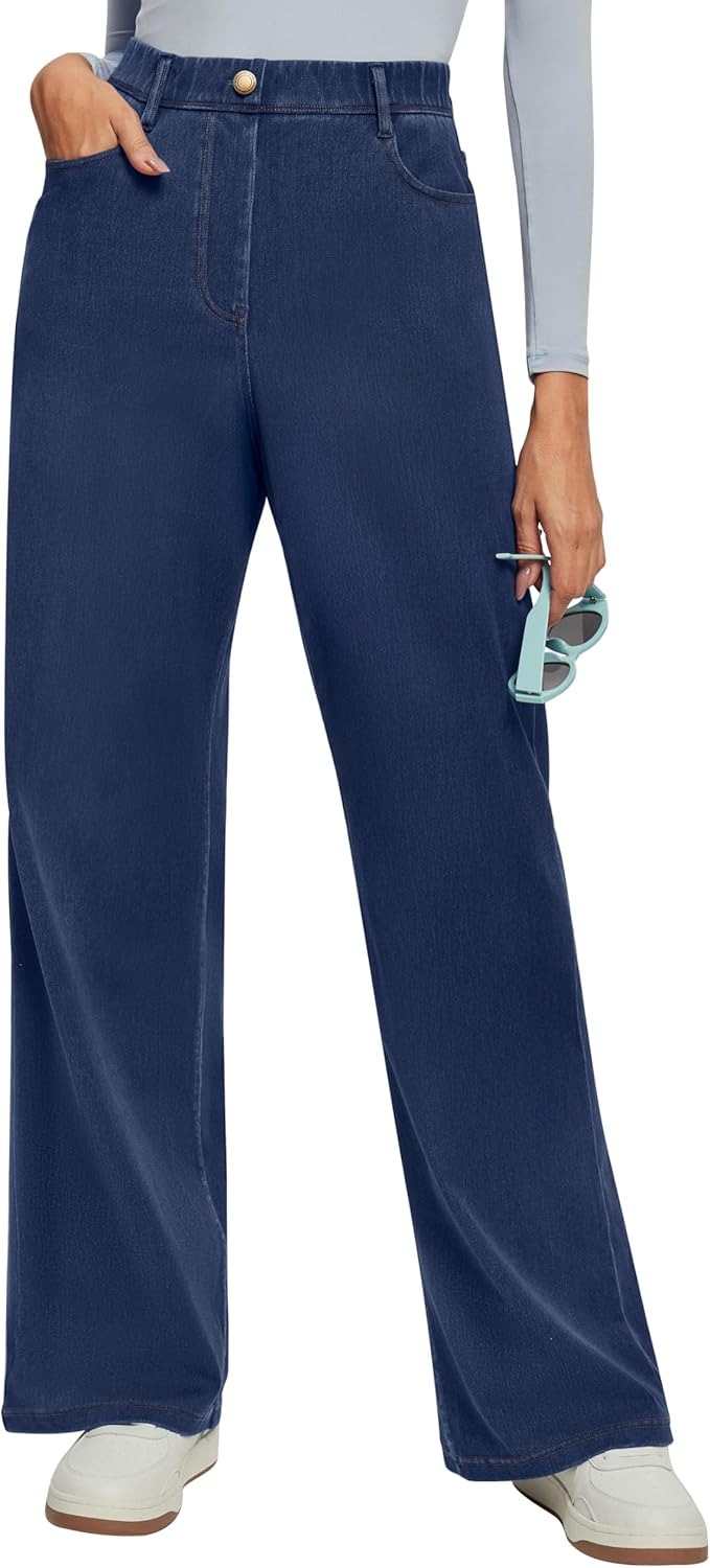 IUGA Wide Leg Jeans for Women - Stretchy High Waisted Denim