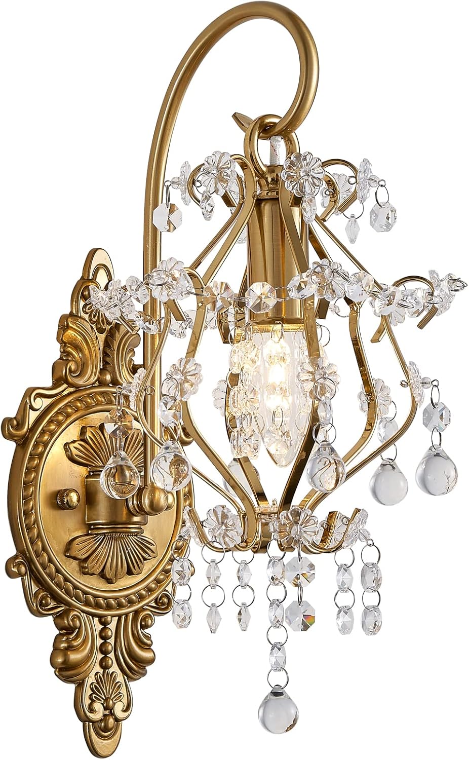 Gold Crystal Vintage Wall Sconces for Modern Home Decor