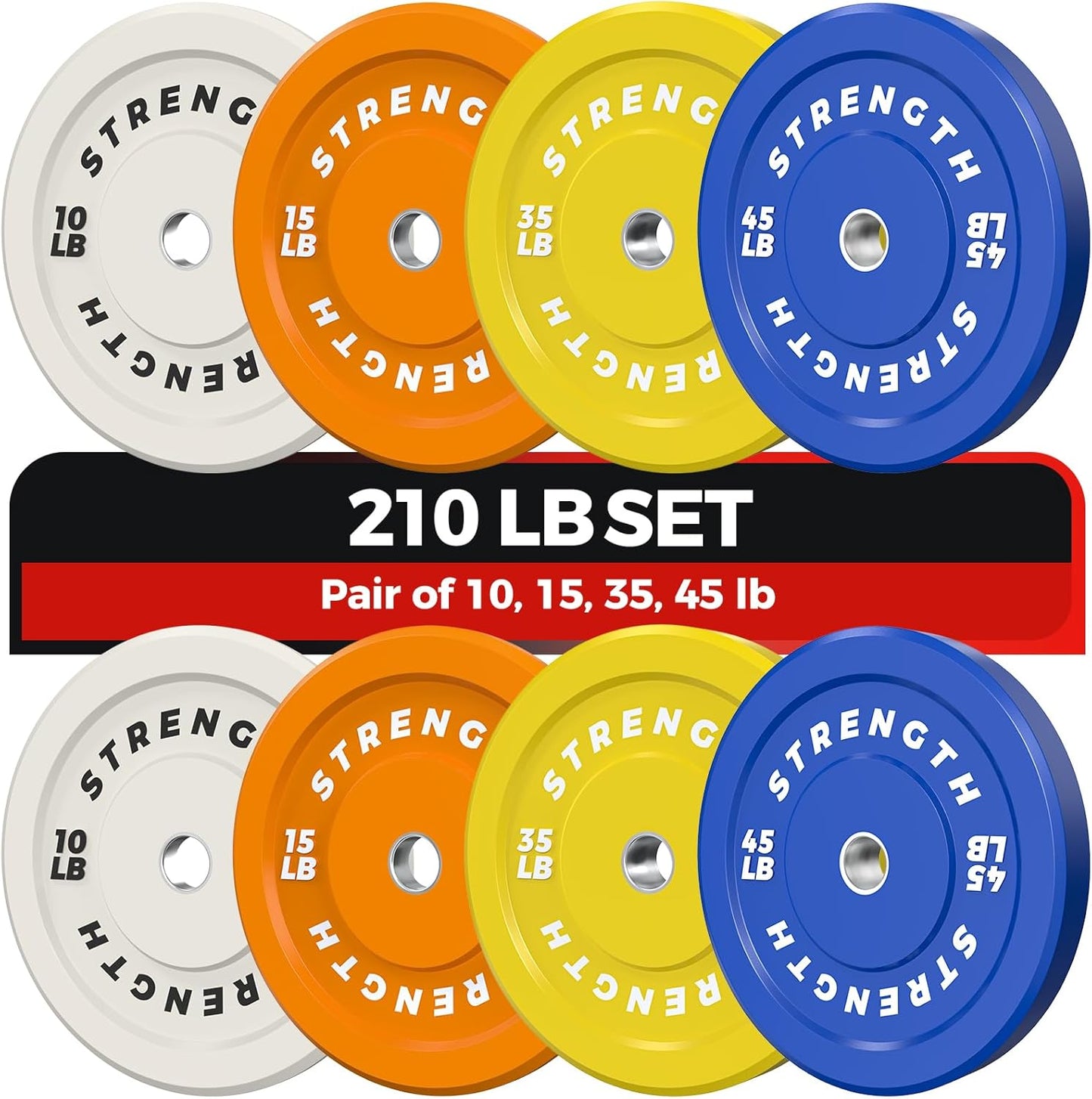 Premium Color-Coded Rubber Bumper Plates Set for Home Gym