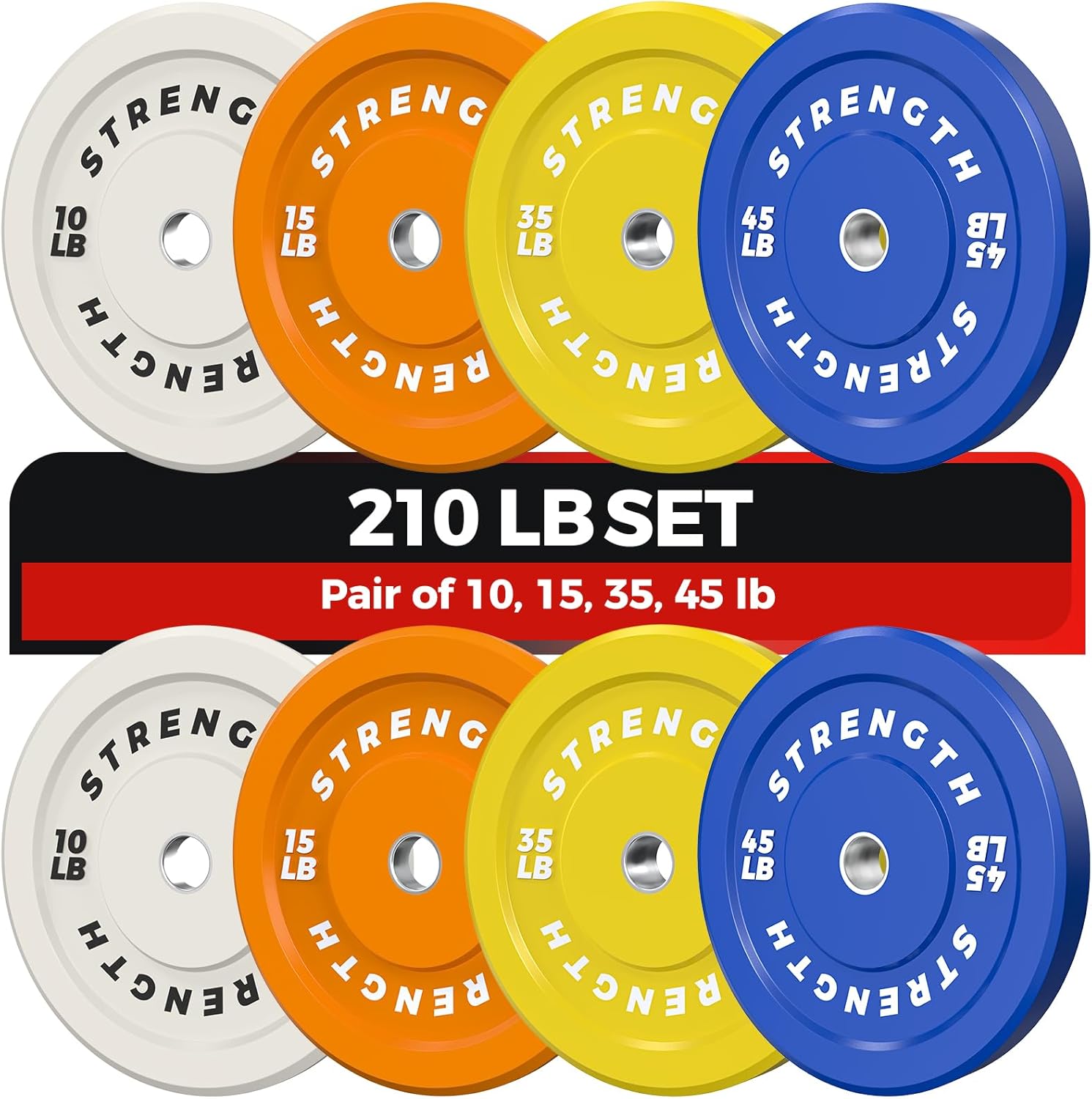 Premium Color-Coded Rubber Bumper Plates Set for Home Gym