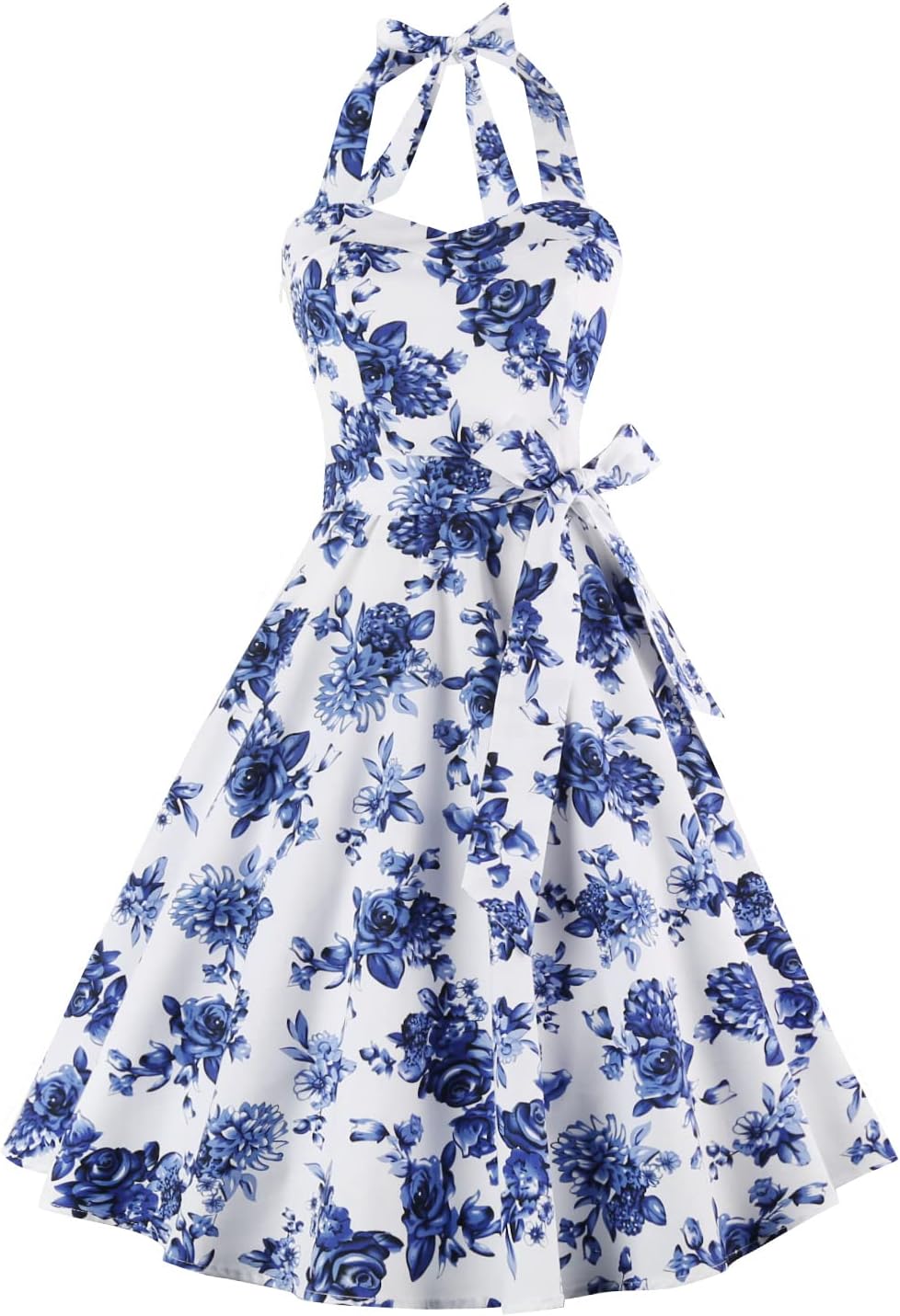 Vintage Polka Audrey Dress 1950s Halter Retro Cocktail Dress