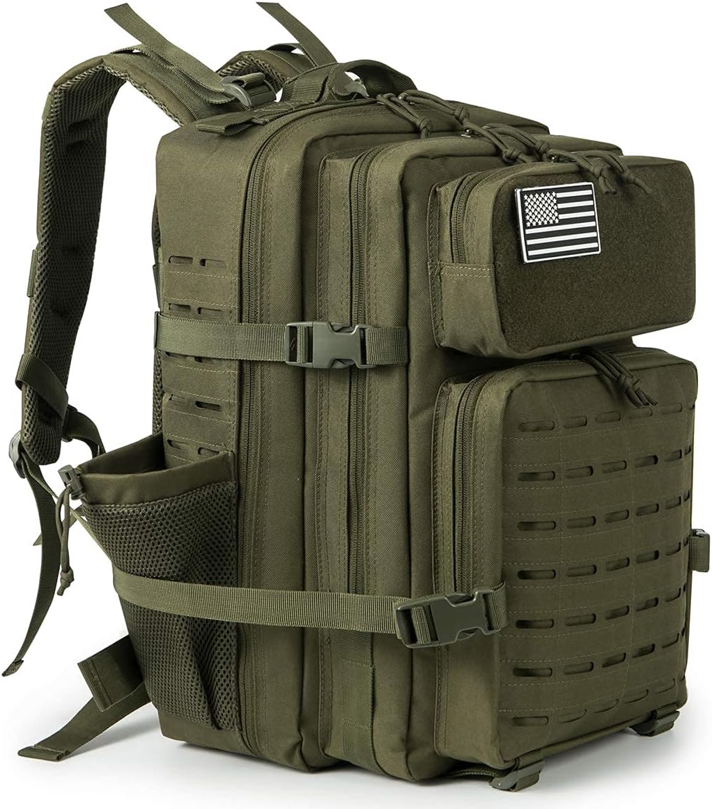 QT&QY 45L Military Tactical Backpack for Camping and Hiking