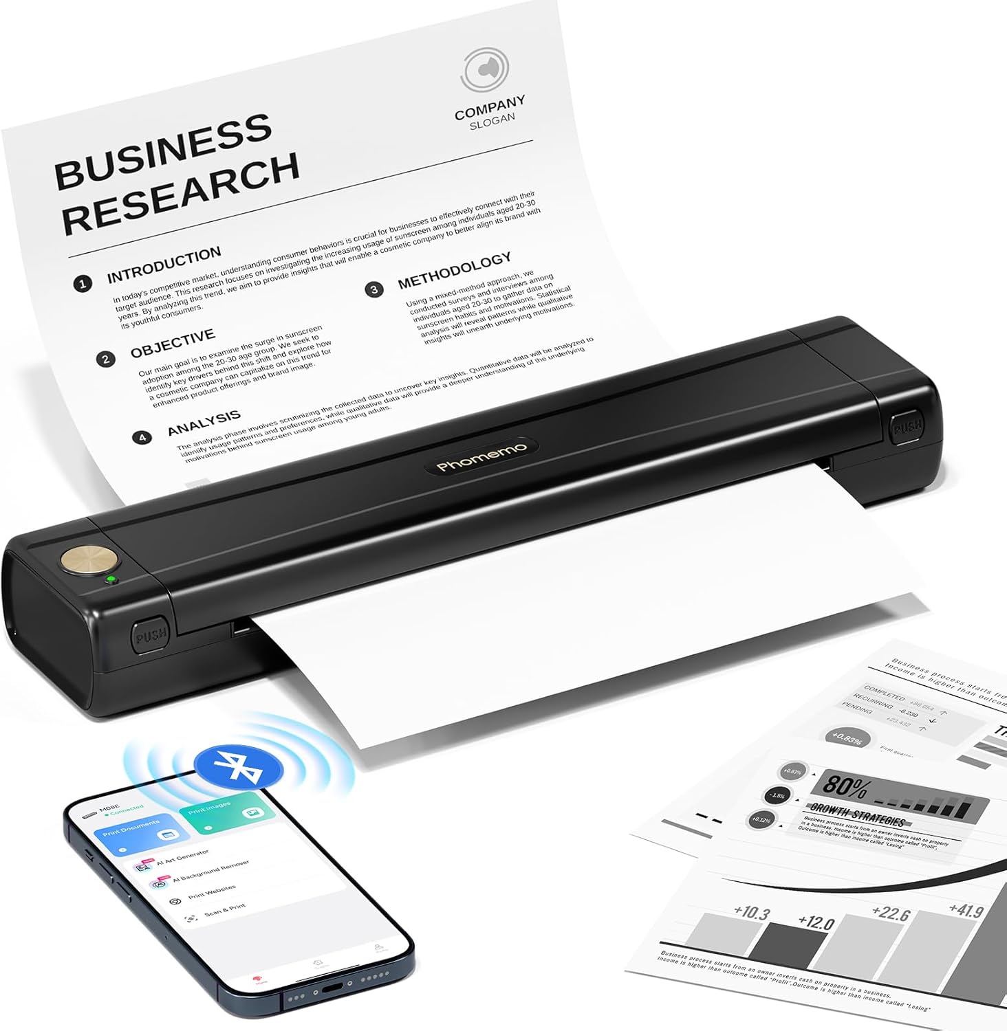 Portable Phomemo Printer: Wireless & Inkless