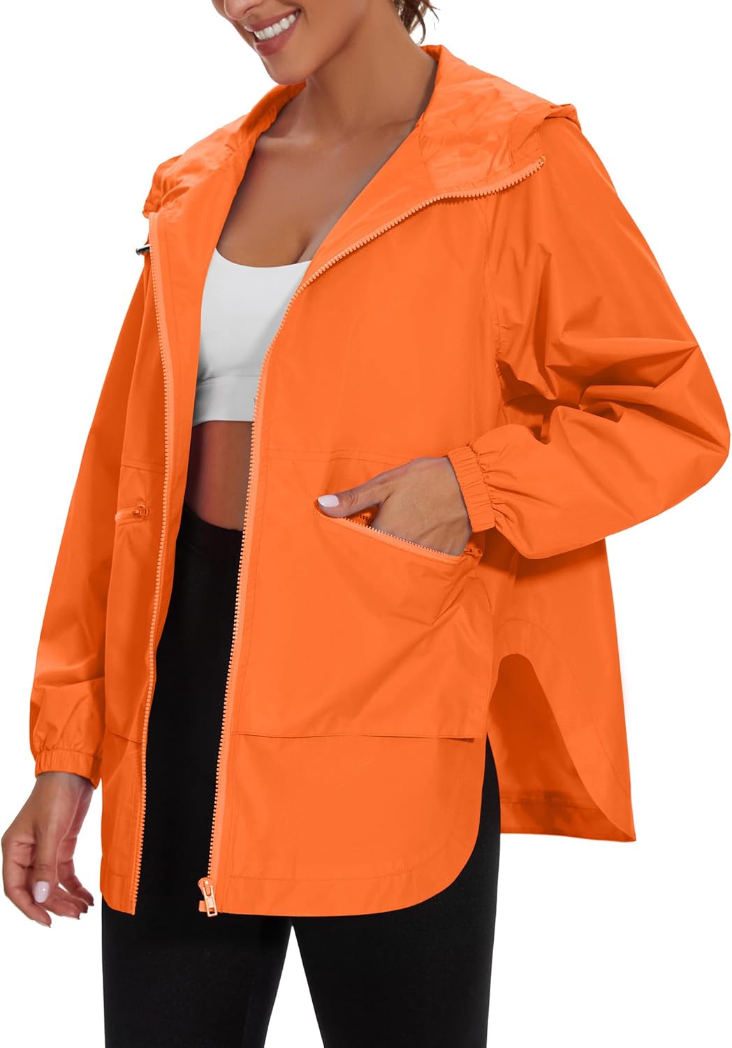 PESION Womens Waterproof Raincoat Lightweight Windbreaker Jacket