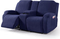 Navy Blue Recliner Loveseat Cover with Middle Console - Stretch Fit