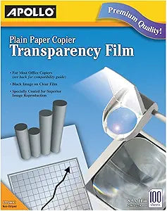Apollo Plain Paper Copier Transparency Film for Brilliant Prints