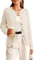 Womens Wool Blend Sweater Blazer - Polished Business Casual Jacket