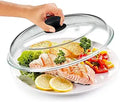 Bezrat Microwave Glass Plate Cover Splatter Guard Lid - Safe, Clear