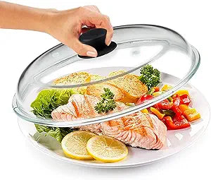Bezrat Microwave Glass Plate Cover for Mess-Free Cooking