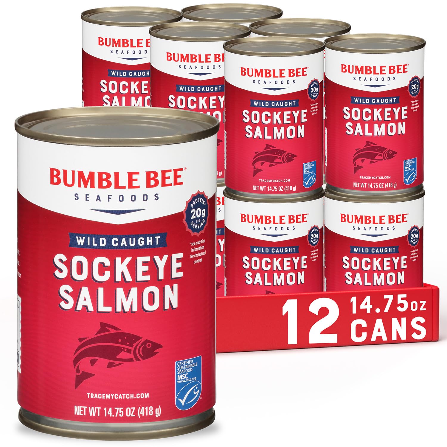 Bumble Bee Canned Red Sockeye Salmon - Premium Wild Caught Protein