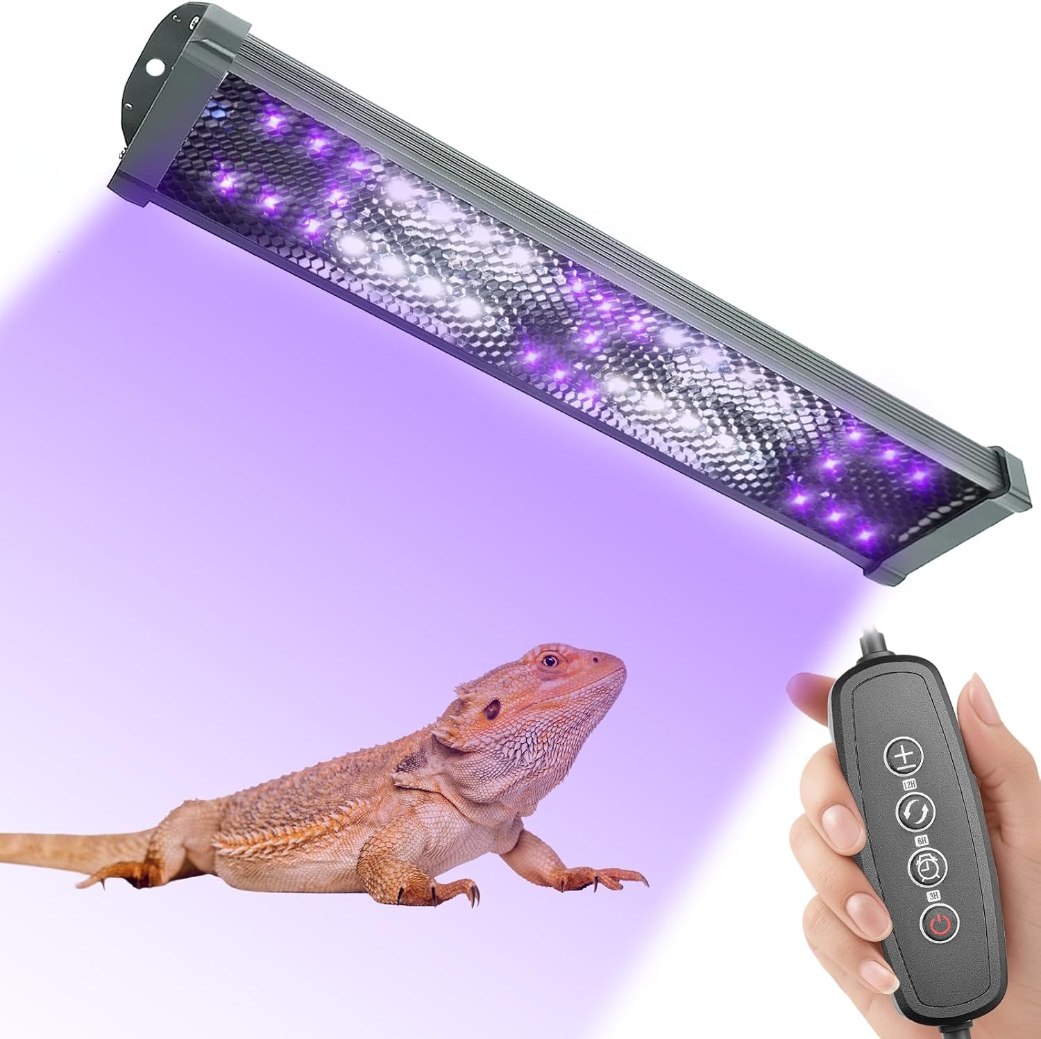 MIXJOY 11-Inch Dimming LED UVA UVB Light for Reptiles Health