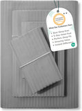 500 TC King Size Cotton Damask Sheet Set - Grey King