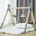 Wooden Baby Play Gym Foldable Gym Frame with 5 Toys - Portable Starter