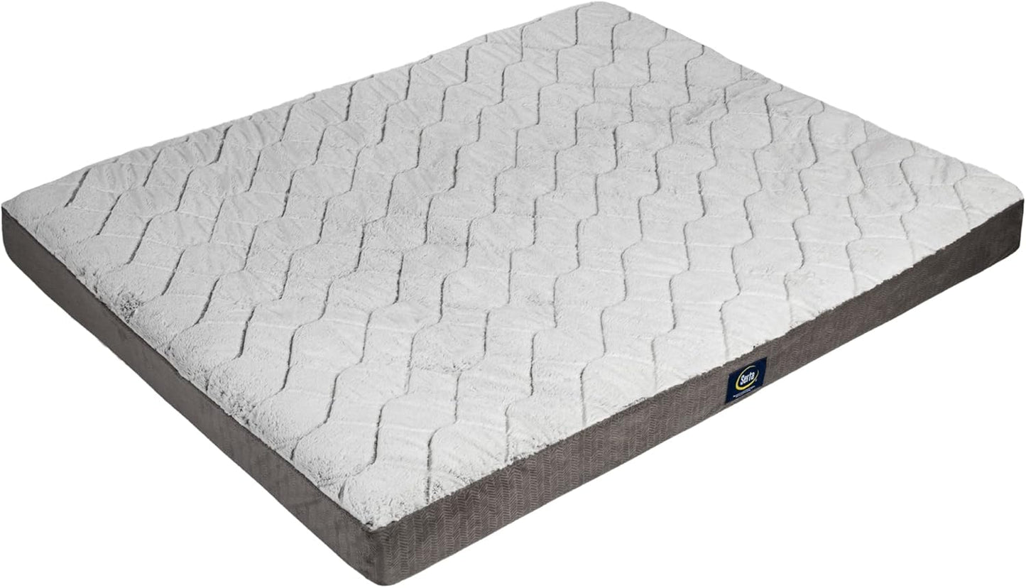 Serta Orthopedic Quilted Pillow Top Dog Bed for Pets in Slate Gray