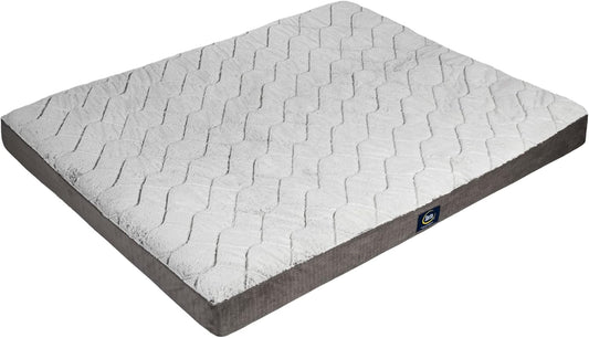Serta Orthopedic Quilted Pillow Top Dog Bed for Pets in Slate Gray