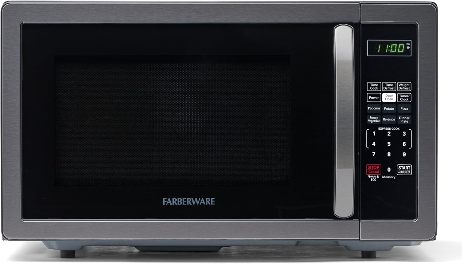 Farberware 1000W Microwave - LED lighting, Child Lock, Easy Clean - Ideal for Apartments