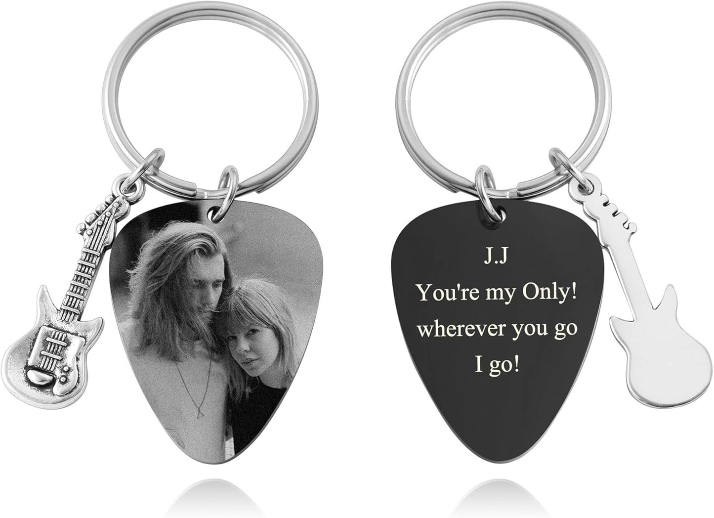 Custom Photo Guitar Pick Pendant - Personalized Gift