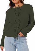 Women's Cardigan Sweaters Bow Button Down Cardigan - Cozy Knit