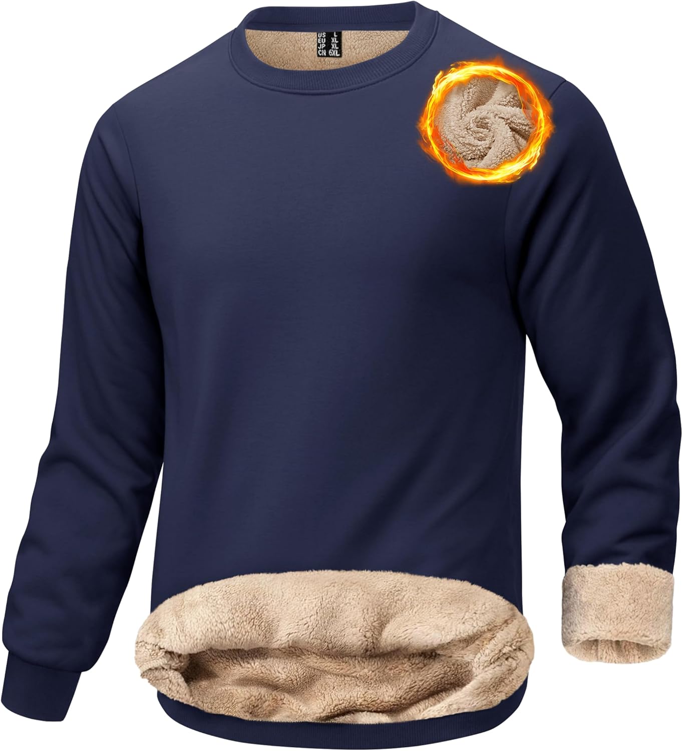 KEFITEVD Men's Sherpa Lined Sweatshirt for Ultimate Warmth
