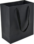 Black Gift Bags with Ribbon Handles 30 Pack - Sturdy Matte Paper Bags