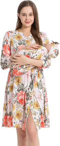 Galabloomer Maternity Robe and Baby Receiving Blanket - Matching Set