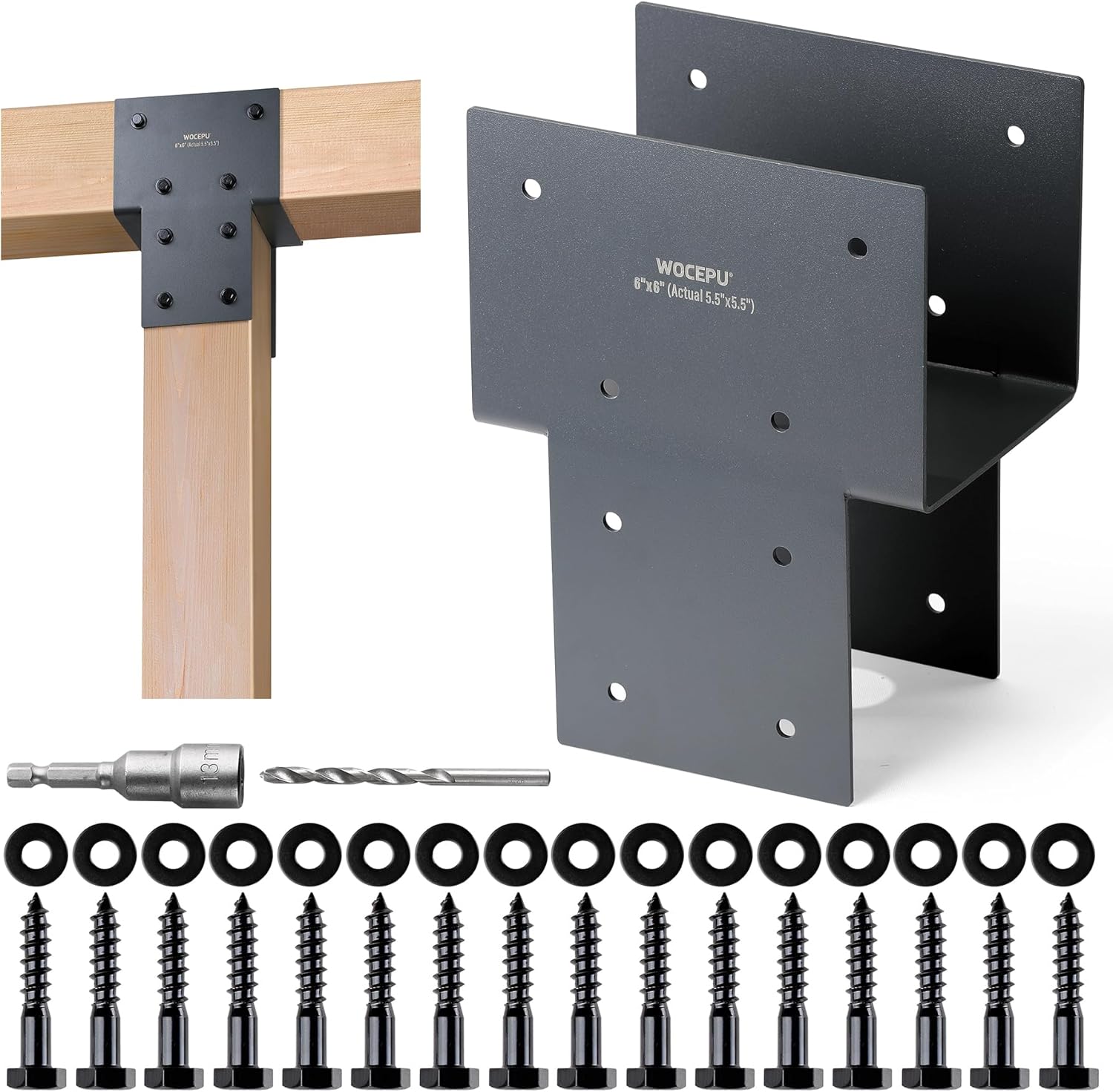 Heavy Duty 6x6 Stainless Steel Post Caps Tie Bracket for Wood
