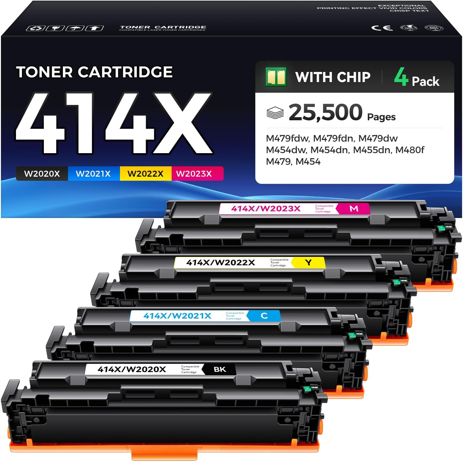 414X Toner Cartridge Set 4-Pack for HP Color LaserJet Printers