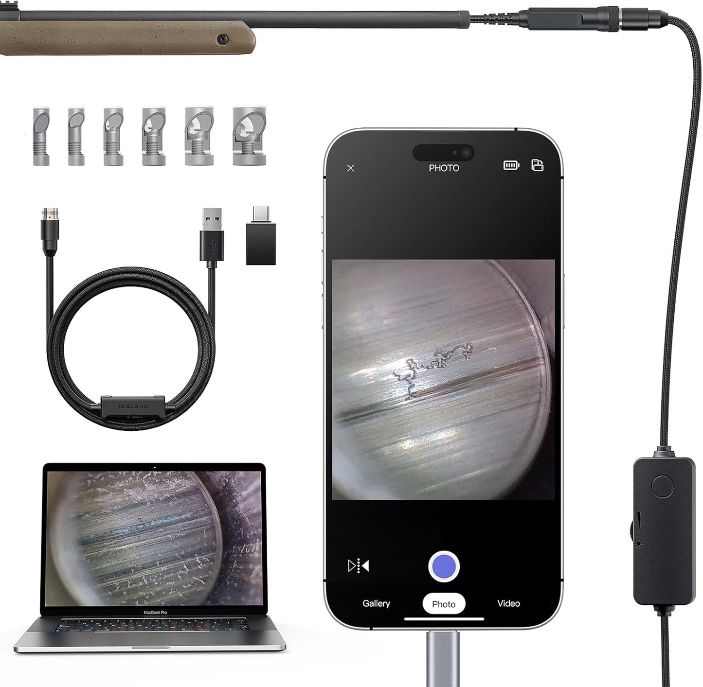 Teslong Rifle Borescope for Phone & PC - USB C Camera Upgrade