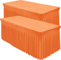 Orange Spandex Tableclothes for 8 ft Rectangle Table - Stretch Fitted