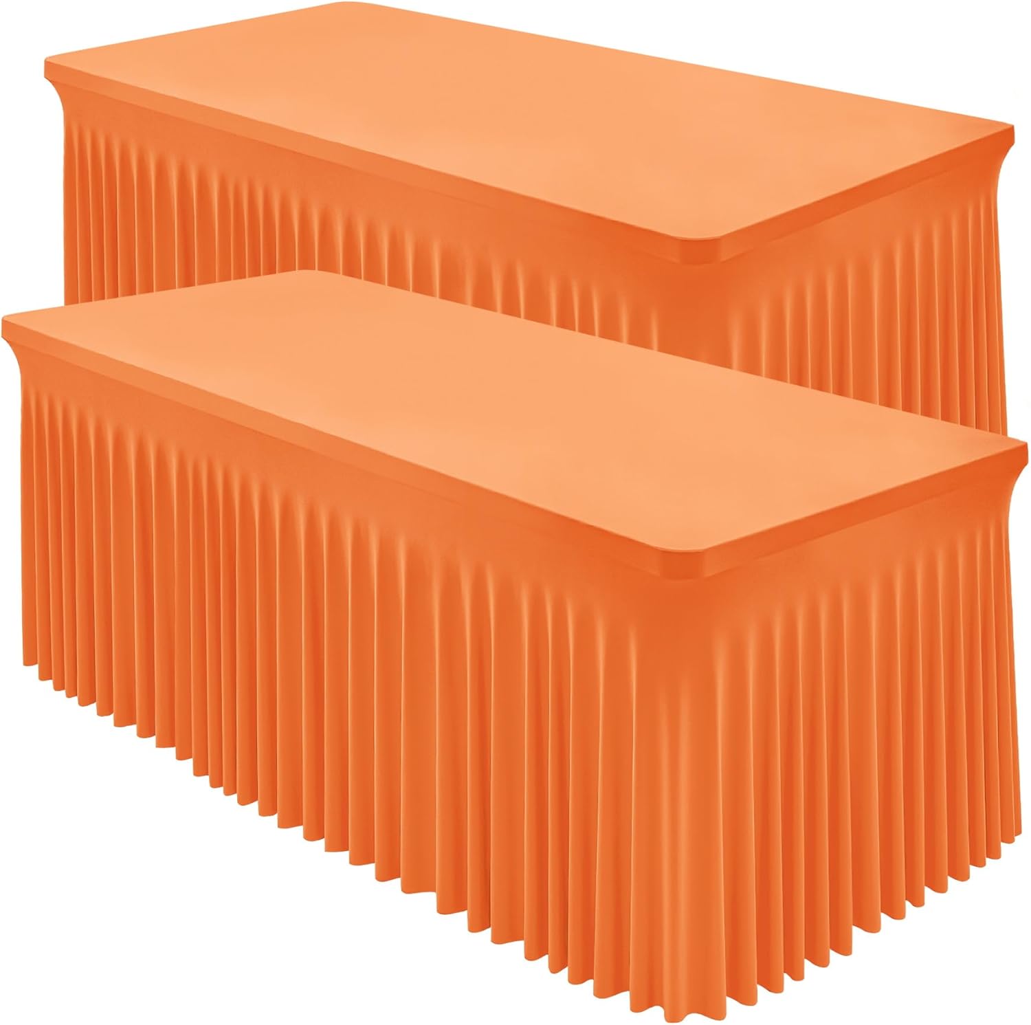 Orange Spandex Table Covers for 8 Foot Rectangle Tables