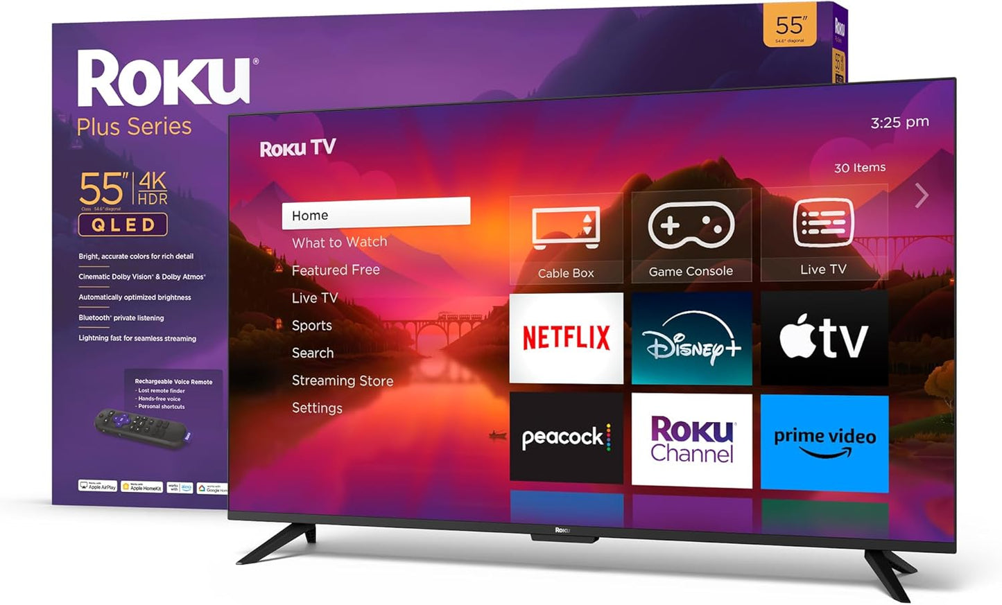Roku 55 4K QLED TV - Dolby Vision, Voice Remote Pro