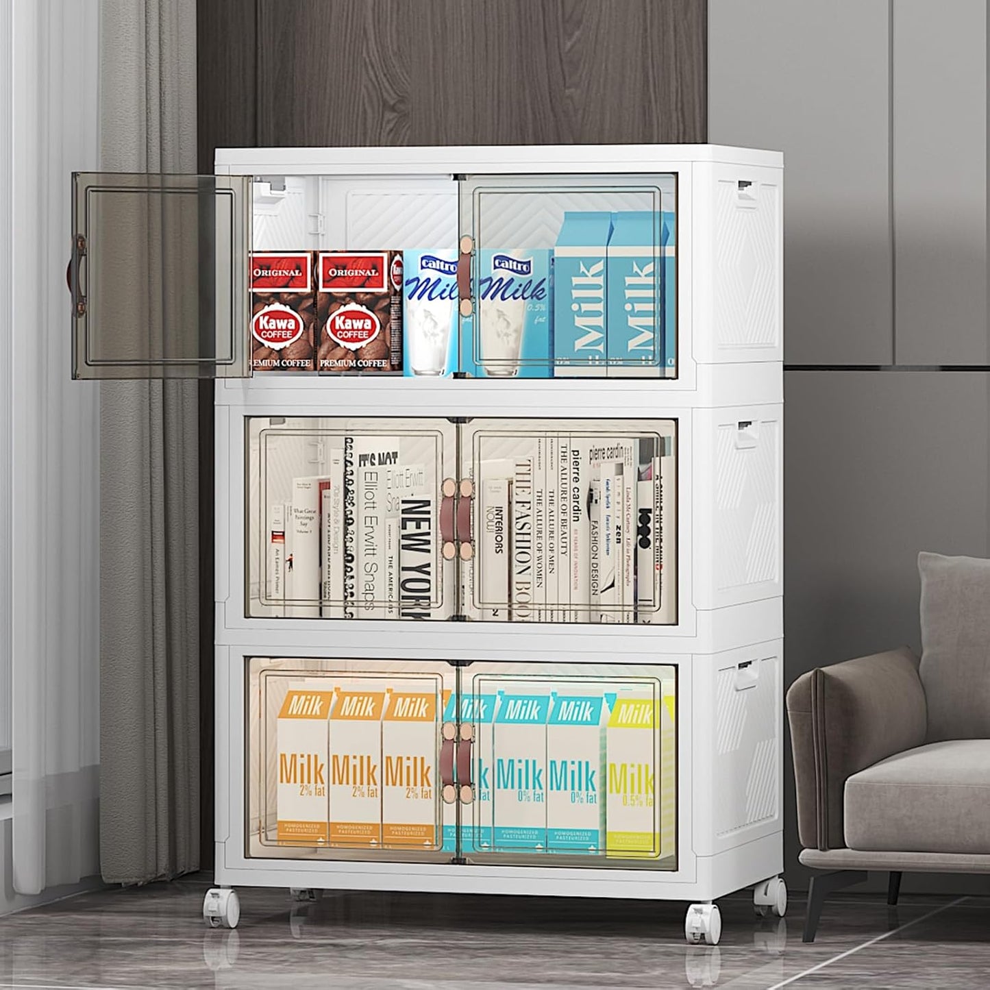 Extra Large Stackable Storage Bins with Lids & Wheels for Home