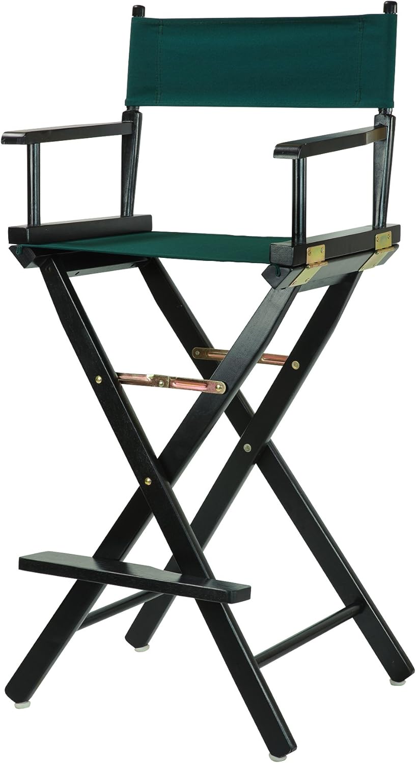 Casual Home Director's Chair with Black Frame and Green Canvas