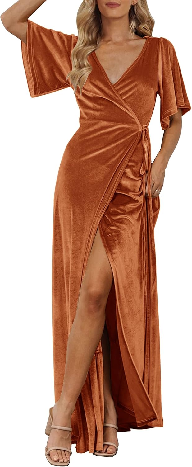 Elegant Velvet Maxi Dress for Weddings and Special Occasions