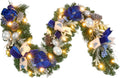 Pre-Lit Christmas Garland with Magnolia and LED Lights for Decor