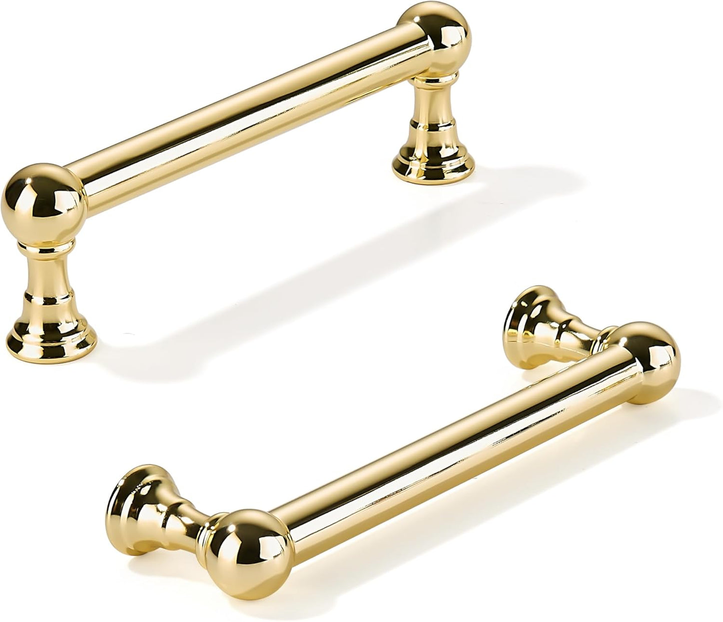 Polished Brass Cabinet Pulls - Heavy Duty Solid Gold Handles