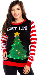 Women's Light-Up Christmas Sweater - LED Ugly Holiday Pullover