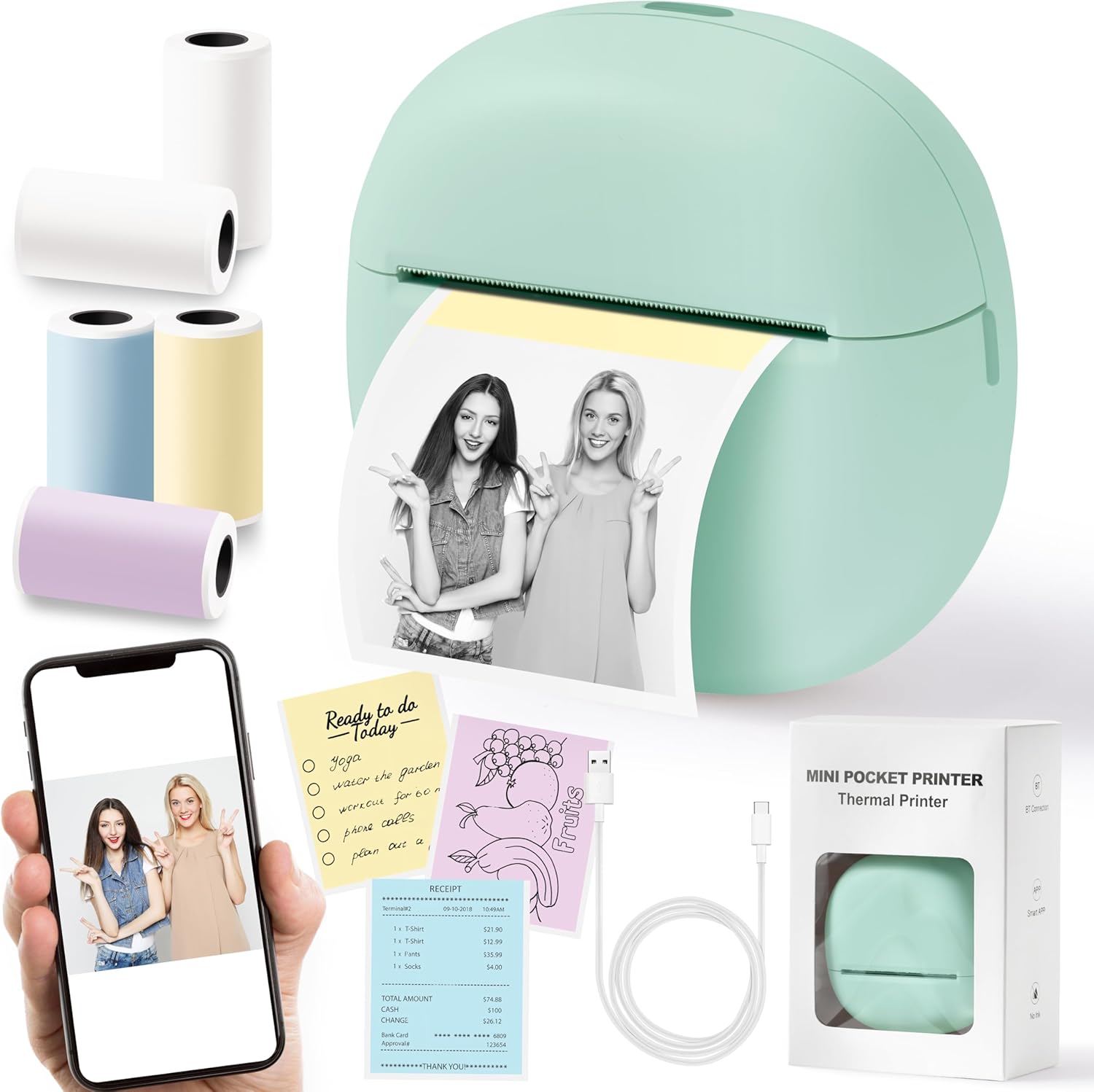 Portable Mini Thermal Sticker Printer - Smart Wireless Label Maker