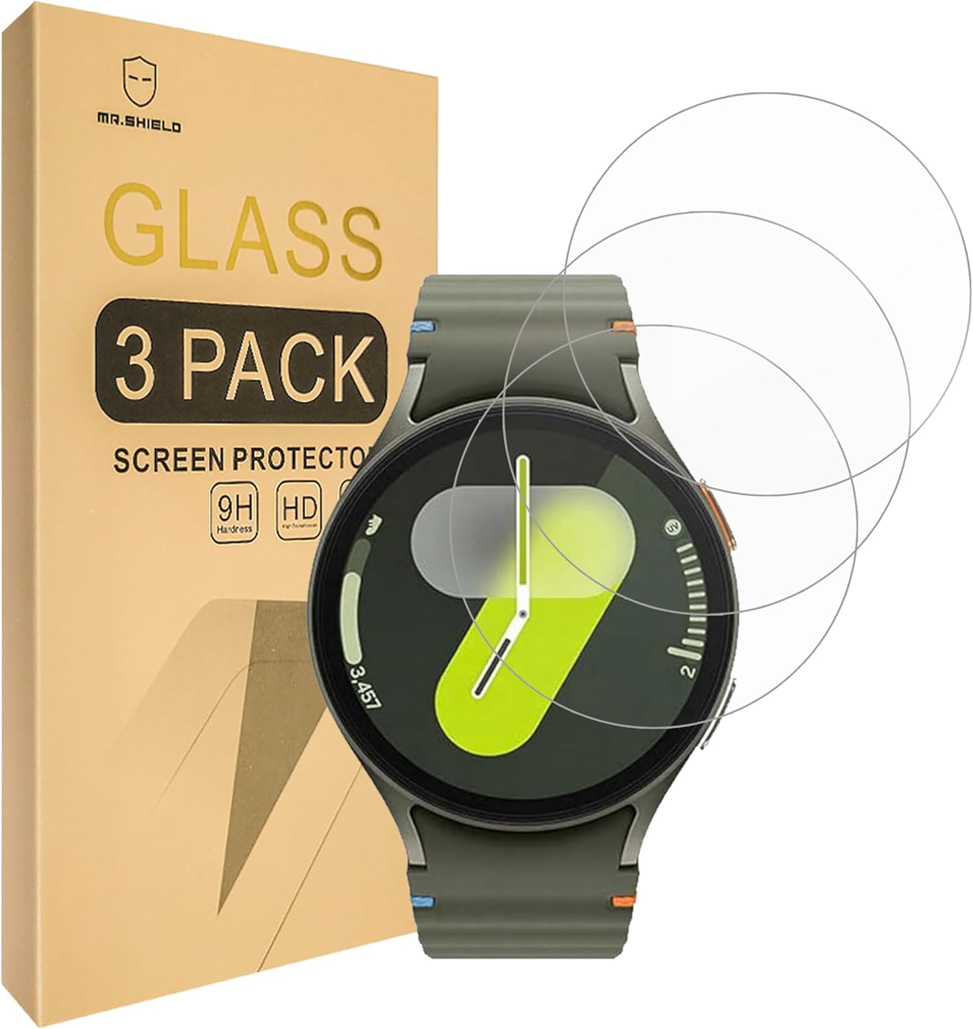 3-Pack Mr.Shield Tempered Glass Screen Protector for SAMSUNG Galaxy Watch 7