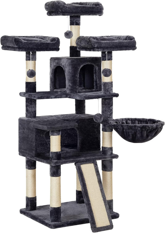 FEANDREA Cat Tree Large Cat Tower with Scratching Posts and Caves