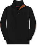 Boys 100% Cotton Mock-Neck Button Pullover Sweater - Slim Fit