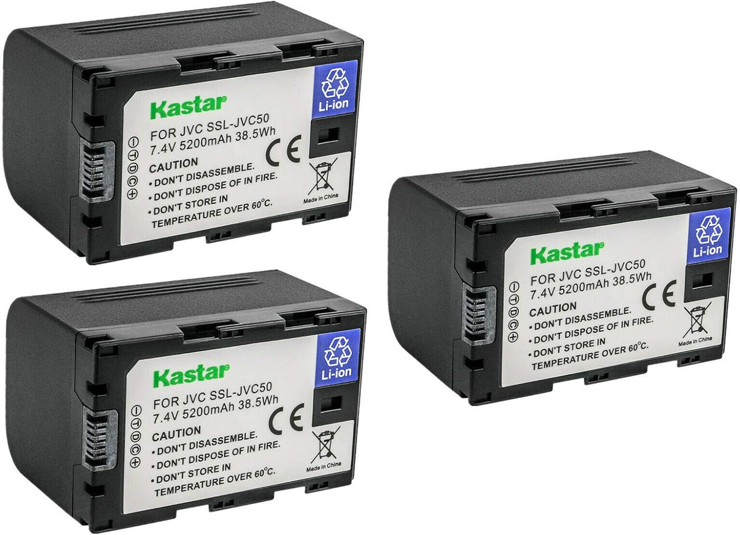 Kastar 3-Pack Battery Replacement for JVC Cameras and Monitors