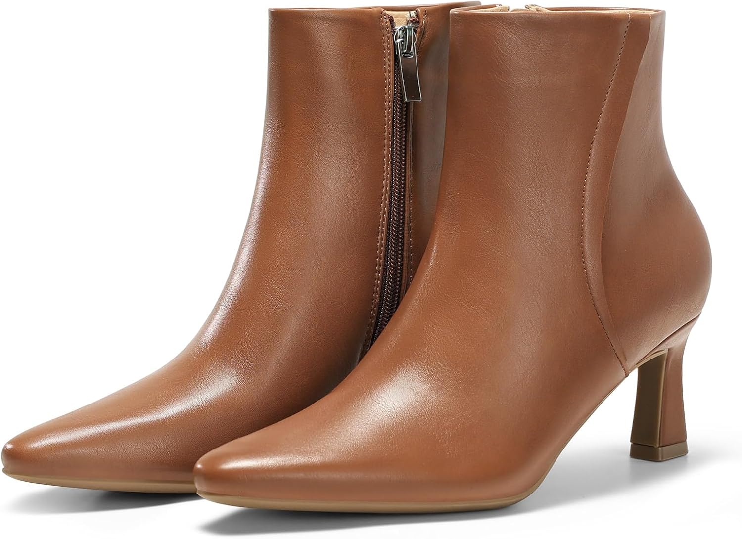 Coutgo Womens Ankle Boots with Kitten Low Heel for Winter