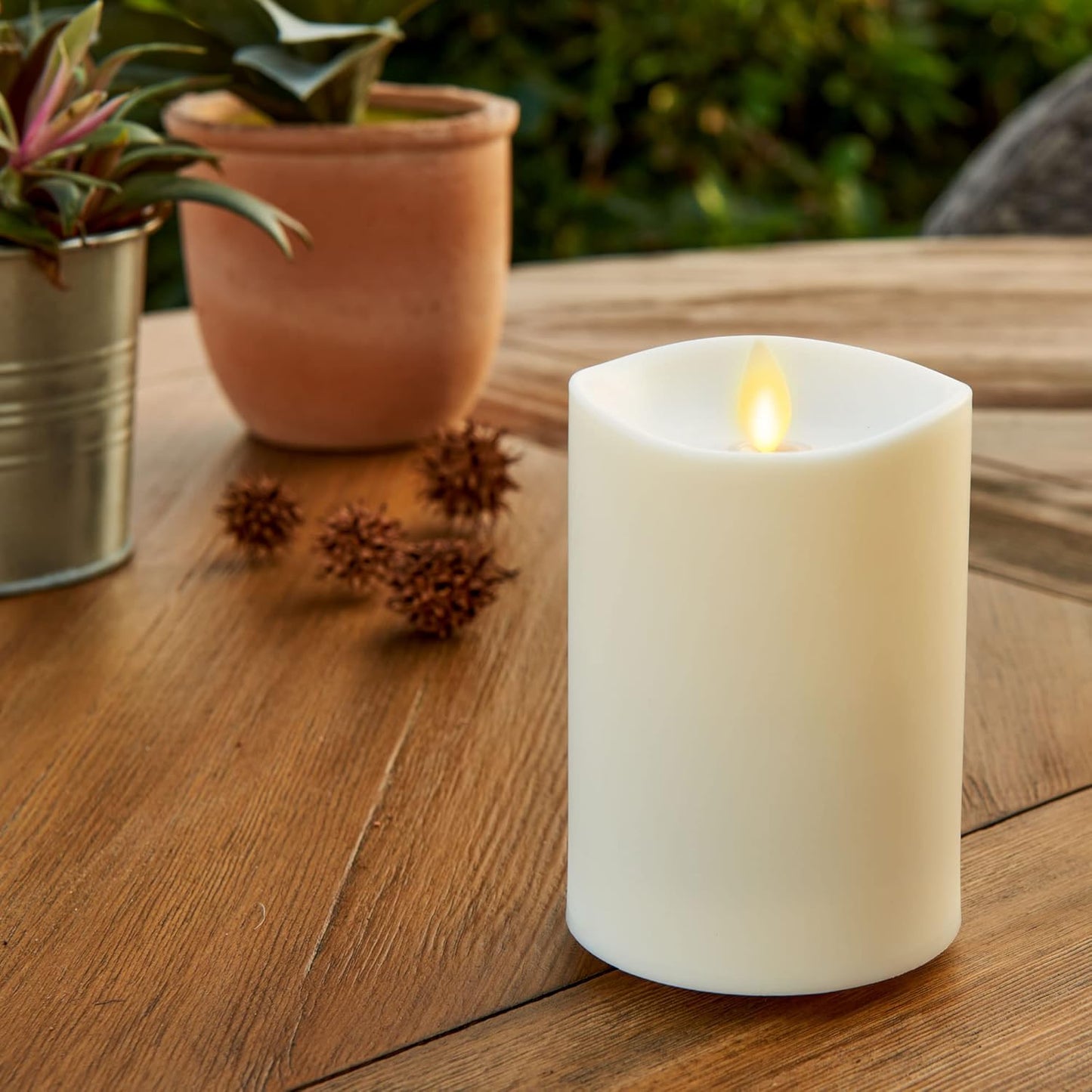 Luminara Realistic Moving Flame Outdoor Pillar Candle for Holidays