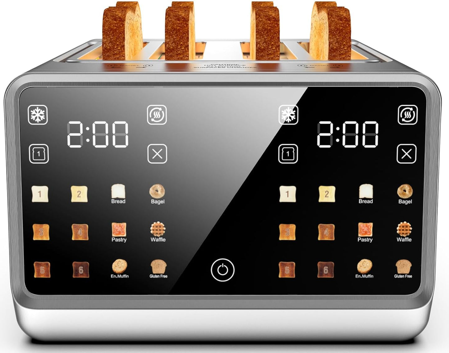 4 Slice Toaster with Dual Digital TouchScreen Control Panel