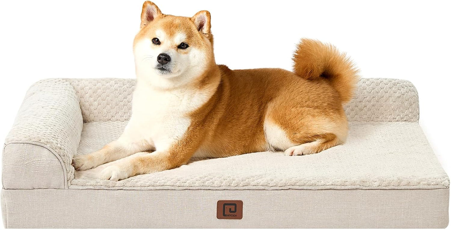 EHEYCIGA Memory Foam Dog Bed for Large Dogs - Waterproof & Cozy