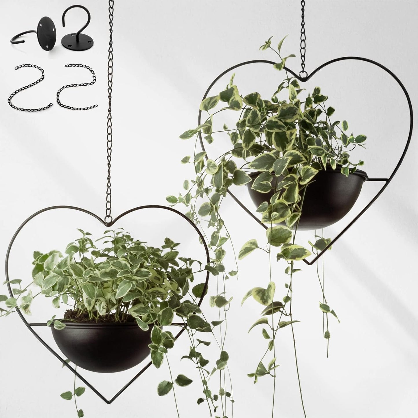 Heart Shaped Hanging Plant Holder - Modern Indoor Outdoor Decor