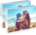 HELPLEX Acrylic Frames 2 Pack 8x10 - Thick Frameless Double-Sided