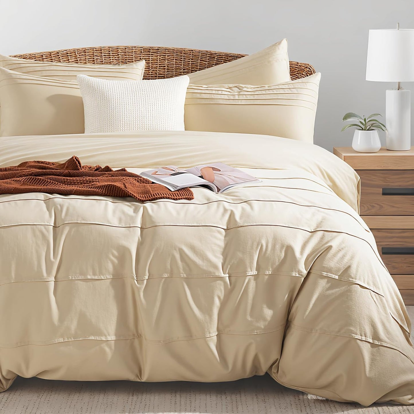 NEXHOME PRO Organic Cotton Duvet Cover Set for Full Size Beds