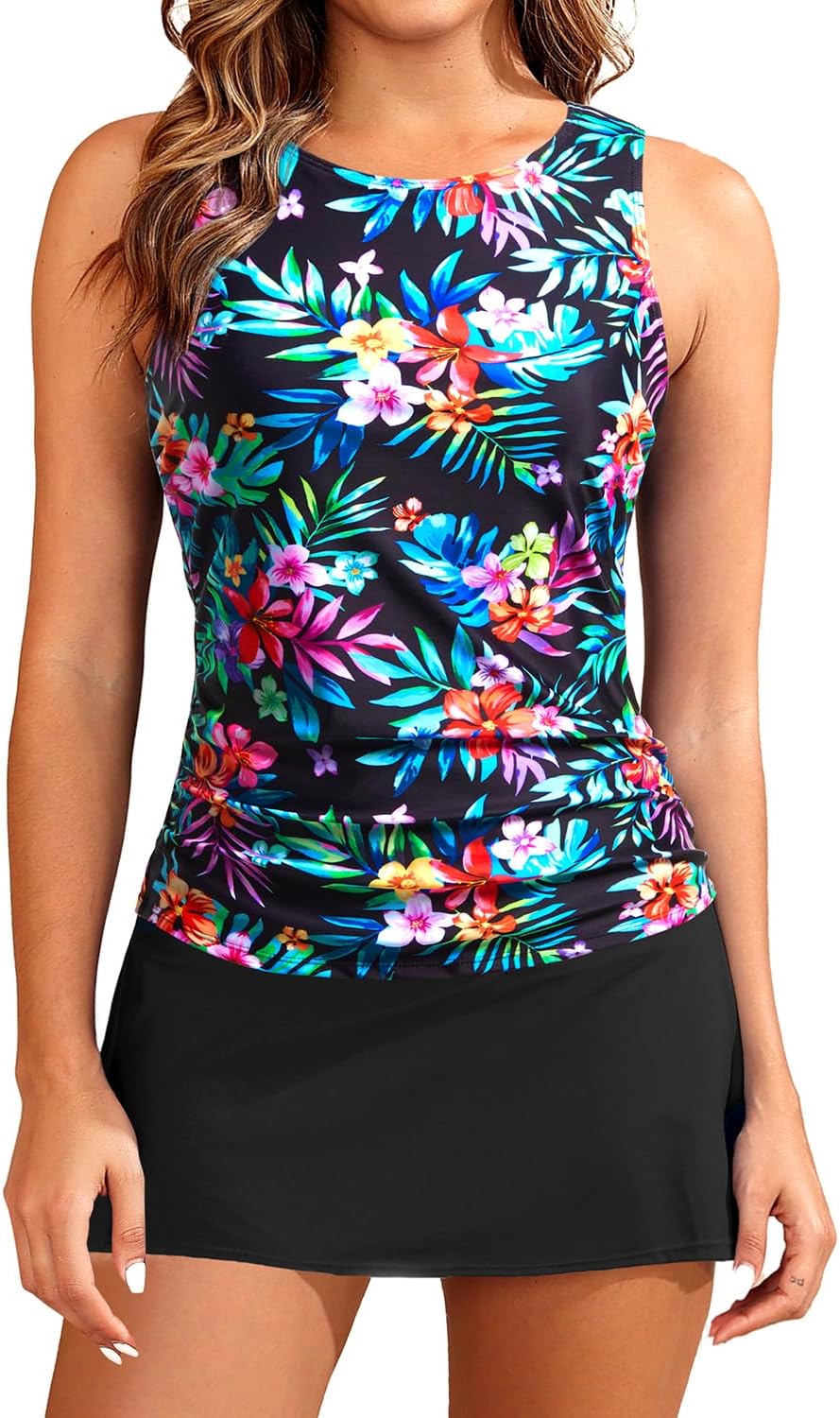 Daci Womens Tankini Swimsuits with Skirt for Tummy Control